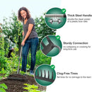 Rake for Leaves, Garden Bow Rake for Lawns Heavy Duty, 5 ft Back-Saving Long Handle, 14 Metal Tines, Yard Gardening Tools for Loosen Soil, Clear Gravel Grass Rock, Level Mulch by GreenHaven Gardens