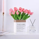 20pcs Pink Artificial Tulip Fake Flower 12.9 Inch Spring Mother's Day Easter Gift for Home Kitchen Wedding Decoration by CozyNest Decor