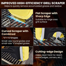 1x Steam Grill Brush for Outdoor Sponge Grill-Steam Grill Cheaning Scraper BBQ Brush-BBQ Accessory Grill Tools Heavy Duty Brush for Grill Cleaning Scraper + Bristle Free Grill Brushs for Any Grill by GreenHaven Gardens