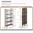 4NM No Assembly 5 Tiers Folding Bookshelf, 59.4" H Foldable Storage Shelves Vintage Bookcase Standing Racks Study Organizer Home Office - Rustic Brown Black by CozyNest Decor