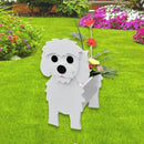 Maltese Dog Planter Plant Pots,Cute Garden Dog Flower Planter,Dog Planters Birthday Gifts for Women,Office,Indoor/Outdoor Decor（9.45 * 7.36 * 13.39in） by GreenHaven Gardens