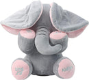 Aidiya Elephant Stuffed Animals Baby Gifts Peluches Ear Interactive Elephant Talking Singing Plush Toys for Girls Boys Gift Adjustable Volume 11.8" Set (Pink) by TinyTreasures Baby Boutique