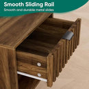 Smuxee Walnut Wooden Night Stand, Mid Century Nightstand with Fluted Drawer, Bedside Table with Open Shelf, Modern End Side Table for Bedroom by CozyNest Decor