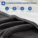 Sealy Electric Blanket Full Size 80"*84",Super Cozy Flannel to Sherpa Reversible Heated Blanket Full Size with 10 Heating Levels & 1-12 Hours Auto Off Overheating Protection Machine Washable, Charcoal by CozyNest Decor