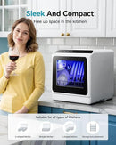 EUHOMY Countertop Dishwasher with 5L Built-in Water Tank& Inlet Hose Portable Mini Dishwashers with 6 Programs for Small Apartments, Dorms and RVs,High-Temp& Air-Dry Function, No Hookup Needed by CozyNest Decor