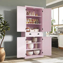 ARTPOWER 72" Tall Kitchen Pantry Storage Cabinet with Drawer and Adjustable Shelves, Pantry Cabinet for Kitchen, Bathroom or Hallway, Pink by CozyNest Decor