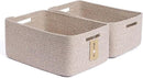 Large Storage Baskets for Shelves, Closet Organizers Bins for Clothes Blanket Towels, Baby Nursery, Toy Baskets Box, Woven Rope Baskets, 17 x 13 x 7.5”, 2 Packs Mixed Brown by CozyNest Decor