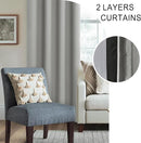 XWZO Full Shading Blackout Curtains 45 Inches Length with Tiebacks- Heat and Light Blocking Rod Pocket Window Drapes with Black Liner Backing for Bedroom/Kid's Room, Light Grey, W42 x L45, Set of 2 by TinyTreasures Baby Boutique