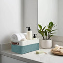 DECOMOMO Small Storage Basket, Closet Storage Bins, Baskets for Organizing Shelves (Teal & White, Small - 6 Pack) by CozyNest Decor