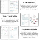 Undated Daily Planner – 1-Year B5 Productivity Organizer with Two-Page Weekly Spread, Goal Setting, Habit Tracker, Weekly & Monthly Pages – Hardcover Time Management Notebook (Black) by TinyTreasures Baby Boutique