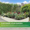 GARDMAX 8x4x1FT Galvanized Raised Garden Bed Kit, Metal Planter Boxes Outdoor with Easy Assembly, Large Garden Bed for Vegetables, Fruits, Flower, Herbs Rectangle Milk White by CozyNest Decor