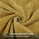 decorUhome Chenille Soft Throw Pillow Covers 26x26 Set of 2, Farmhouse Velvet Neutral Decorative Euro Pillow Covers with Stitched Edge for Couch Sofa Bed Home Decor, Mineral Yellow by CozyNest Decor