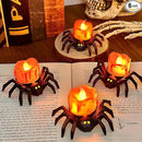 6 Pack Halloween Flameless Candles Battery Operated LED Spider Tealight Candles for Halloween Home Decorations, Light Up Halloween Decorations Indoor for Table Party Office Fireplace Halloween Gifts by CozyNest Decor