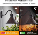 Dusk to Dawn Outdoor Gooseneck Wall Sconce with Dark Sky Cast Hammered Aluminum Shade in Oil Rubbed Bronze Finish,Anti-Rust Waterproof Outdoor Light for Farmhouse Porch Garage,1-Light E26 by CozyNest Decor