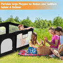 Foldable Baby Playpen with Gate, Extra Large Collapsible Play Yard for Babies & Toddlers, Portable Travel Play Pen with Fence, Safe Activity Center for Indoor & Outdoor Use (59"×71" Black) by TinyTreasures Baby Boutique