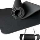 Extra Thick Exercise Yoga Mat with Strap - 2/5 Inch (10MM), Non-Slip Workout Mat for Yoga, Pilates, and Floor Exercises by TinyTreasures Baby Boutique