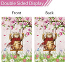 Heyfibro Spring Cute Cat Welcome Garden Flag 12x18 Inch Double Sided Burlap Butterfly Floral Yard Flag for Seasonal Holiday Farmhouse Outdoor Decor(ONLY FLAG) by GreenHaven Gardens