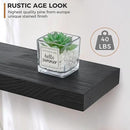 Fun Memories Handcrafted European Pine Floating Shelves - Natural Rustic Wooden Wall Shelf Set of 2-24 Inch Storage Shelf Display Shelf for Kitchen Bathroom Living Room Bedroom Farmhouse - Black by CozyNest Decor