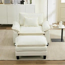 URRED Modular Sectional Sofa Comfy Cloud Couch, Modern Chenille Sofa Sleeper Deep Seat Couches with Ottoman/Pillows for Living Room (White, 53''- Ottoman) by CozyNest Decor