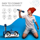 MASINGO Shark Karaoke Machine for Kids, Children and Toddlers with 2 Wireless Bluetooth Microphones, Portable PA Speaker Includes Lyrics Display Phone Holder, TV Cable and Singer Vocal Removal Mode by TinyTreasures Baby Boutique