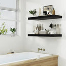 Heimlove 12" Deep Floating Shelves Black,Over Toilet Long Wall Mounted Modern Farmhouse 36 inches,Wall Shelves with Invisible Brackets for Bedroom, Bathroom, Living Room, Kitchen, Set of 1 by CozyNest Decor
