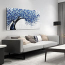 Large Wall Art for Living Room Bedroom Home Office Blue Tree of Life Wall Art Floral Picture Framed Wall Decor Modern Canvas Prints 24x48 In by CozyNest Decor
