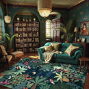 LIVEBOX Washable Bedroom Rug 8x10 Under Bed, Modern Stain Resistant Dark Green Botanical Rug for Living Room Playroom Kids Boy Room, Non-Slip Jungle Forest Print Rugs for Nursery Baby by CozyNest Decor