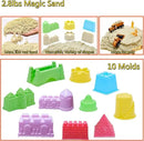 Sand Construction Kit, 2.2lbs Play Sand with Sandbox, 1 Toy Mat 8 Alloy Construction Trucks Race Tracks 10 Sand Molds Sensory Bin Toys for Toddlers Boys Girls Ages 3-8 by GreenHaven Gardens