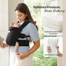 Momcozy Newborn Carrier WeeSnug- Lightweight and Cozy Comfort for 7-25 lbs, Ergonomic Cross-Back Support, Effortless to Put On, Hands-Free Baby Carrier with Lumbar Support, Black by TinyTreasures Baby Boutique