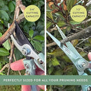 Modern Sprout Hand Pruners & Shears Set - Lightweight Gardening Tools W/Easy Lock - Sharp Carbon Steel Blades -Rust Resistant Scissors for Herbs, Flowers - Reusable Holster - Ocean by GreenHaven Gardens