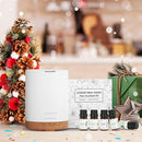 ASAKUKI Essential Oil Diffuser, Aromatherapy Cool Mist Home Humidifier with 7 LED Color Changing Light and Auto-Off Safety Switch, 8 Essential Oils Set, 300ml (Brown with Oils) by TinyTreasures Baby Boutique