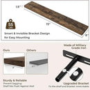 RICHFOCUS 72Inch Floating Shelves for Wall 1 Pack Shelves for Bedroom|Kitchen|Bathroom Wall Mounted Rustic Wood Floating Shelf with Invisible Brackets for Books|Storage|Decor, Rustic Brown by CozyNest Decor