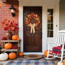 CYANBLOOM Fall Front Door Wreath: 24 Inch Large Burgundy Boxwood Eucalyptus Wreaths with Maple Bow for Rustic Farmhouse Decor - Weatherproof Outdoor Indoor All Season - Thanksgiving Halloween Decor by CozyNest Decor