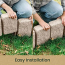 Beuta Landscape Edging | Garden Edging Border | Faux Stone Block XL for Lawn Edging, Flower Beds & Yard Edging – 10 Pack | Each Section Has 6 Blocks 48" L x 4" W x 9.5" H | 30 Spikes | Cobblestone by GreenHaven Gardens