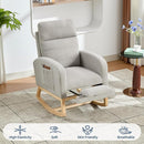 Rocking Chair Nursery, Nursing Rocking Chairs with Foot Rest for Mom Nursery, Rocker Glider Chair with High Backrest for Living Room, Bedroom, Upholstered Lounge Chair with Solid Wood Base for Relaxin by TinyTreasures Baby Boutique
