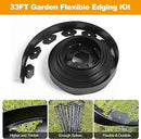 4 inch Tall Landscape Edging No Dig 33FT Garden Edging with 30 Spikes, Landscape Edging Border for Landscaping, Lawn, Flower Beds, Grass, Yard by GreenHaven Gardens