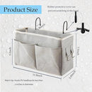 2-Pack Bedside Caddy, Bedside Hanging Storage Organizer for College Dorm Beds, Bunk Beds and Hospital Beds Rails, The Hanging Basket Can be Placed Magazine, Books, Phones,kettle, Glasses (Grey) by CozyNest Decor