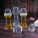 The Wine Savant Set of 4, Dumbbell Beer & Whiskey Glasses, 26oz Glass