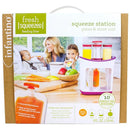 Infantino Squeeze Station, Baby Food Maker & Pouch Filler, Fill 3 Reusable Pouches at Once, Easy to Use, Dishwasher Safe, Homemade Baby Food Prep Essential, Purple by TinyTreasures Baby Boutique