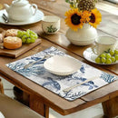 Coastal Beach Placemats Set of 4 Nautical Theme Coral Sea Turtle Navy Blue Place Mat 12x18 Inch Seasonal Summer Ocean Washable Linen Fabric Table Mats for Party Kitchen Dining Decoration by CozyNest Decor