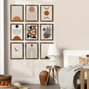 Vittanly 9x12 Picture Frames Set of 9, Shatter Resistant Plexiglass, Display 6x8 Pictures with Mat or 9x12 without Mat, Photo Frames for Wall or Tabletop, Engineered Wood, Brown by CozyNest Decor