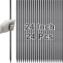 VVOKGO Rebar Stakes 24 Inch Ground Straight Concrete Form Stakes Heavy Duty (24pcs), 3/8" Diameter Metal Steel Spikes Anchors with Chisel Point End for Plant Support, Garden Border,Landscape Edging by CozyNest Decor