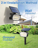 Fabrito Solar Spot Lights Outdoor 136 LEDs, Large Area Lighting Solar Lights Outdoor, 2 Pack IP65 Waterproof Landscape Spotlights Auto On/Off for Yard, Garden, Pathway, Plants,Tree (Warm White) by GreenHaven Gardens