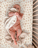 Muslin Bedside Bassinet Sheets 2 Pack, 33x20 Fitted Ultra Soft & Breathable Bedside Sleeper Sheets, Ideal for Baby Girl and Boy, Perfect for Newborns (Floral & Pink) by TinyTreasures Baby Boutique