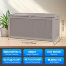 260 Gallon Deck Box XXL Large Outdoor Storage for Patio Furniture,Outdoor Cushions,Garden Tools and Pool Supplies,Waterproof,Resin,Lockable(Grey Rattan) by CozyNest Decor