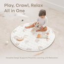 Comfy Cubs Round Kids Play Mat -Small 36 inches Soft Quilted Baby Floor Mat with Non-Slip Bottom - Plush Design for Toddlers' Playtime and Relaxation - Comfortable and Durable - Rainbow by TinyTreasures Baby Boutique