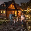XMCOSY+ Solar Lights Outside Waterproof - 4 Pack Auto On/Off 10-40 LM Dimmable Outdoor Solar Lights for Yard Garden Pathway Driveway Walkway (Warm White) by GreenHaven Gardens