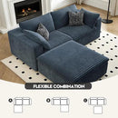LoveSeat Cloud Couch Modular Sectional Sofa for Living Room,Modern Sofa with Deep Seat，2 Seater Boneless Couch with Ottoman,Comfy Upholstered Couches for Apartment, Studio, Office,Bedroom，Blue by CozyNest Decor
