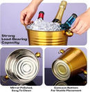 Amyhill 8 Pack Stainless Steel Ice Bucket 5.3 Quart/ 5 Liter with Handle Large Insulated Champagne Buckets Beer Bucket for Cocktail Bar Wine Parties Chilling Wine Champagne Home(Gold) by CozyNest Decor