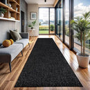 CAMILSON Indoor and Outdoor Runner Rug Dark Gray Black Solid Boho Woven Design Easy-Cleaning Non Shedding Farmhouse Living Room Bedroom Garden Patio and Kitchen Washable Outside Carpet Alfombras (2x7) by CozyNest Decor